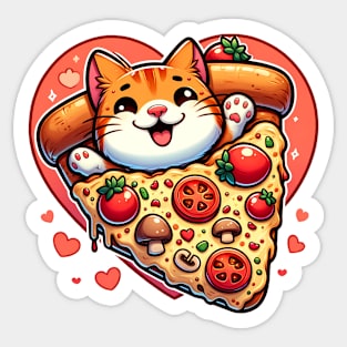 Funny Fat with Pizza, Funny Pizza lover Sticker